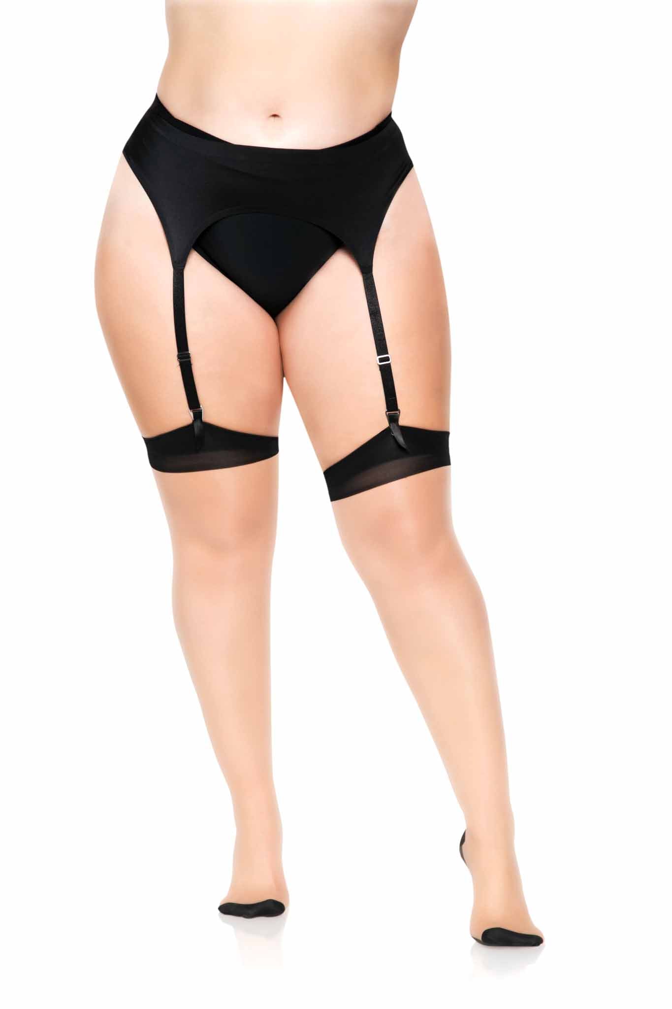 Plus Grace Cuban Contrast Heel Stockings