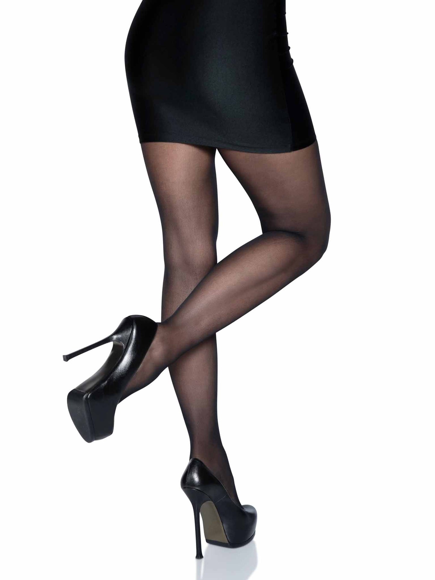 Plus Mercedes Sheer Crotchless Tights