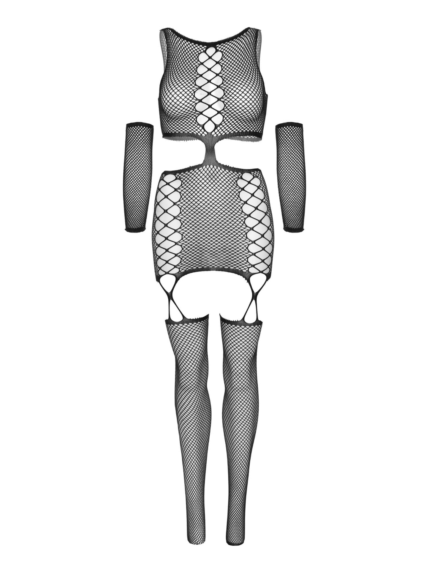 Do It To It Net Cami Garter Set