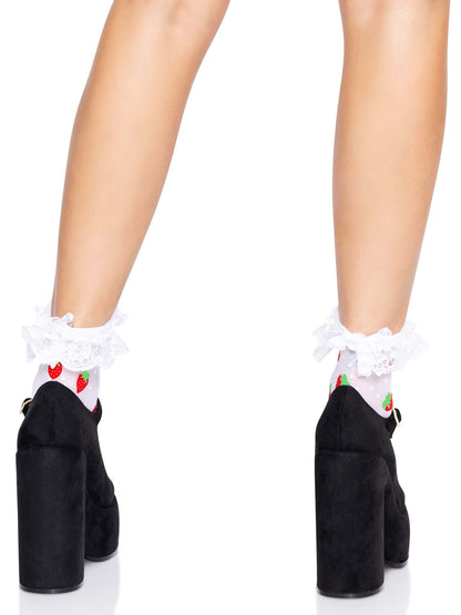 Strawberry Ruffle Anklets