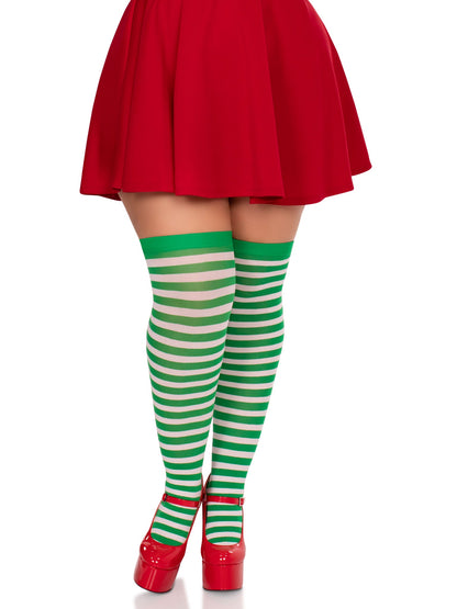 Cari Plus Striped Stockings