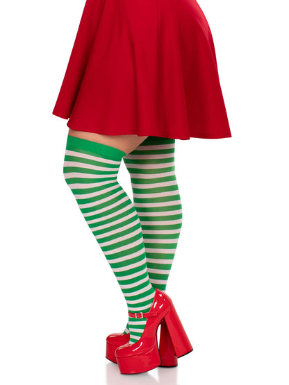 Cari Plus Striped Stockings