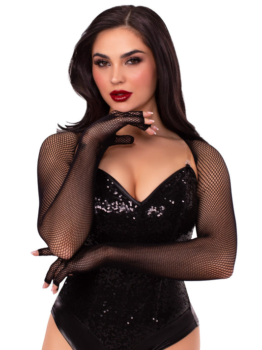 Fishnet Fingerless Shrug