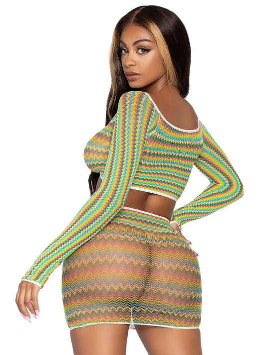 Summer Romance Net Top & Skirt Set