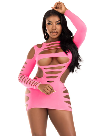 Hits Different Shredded Mini Dress