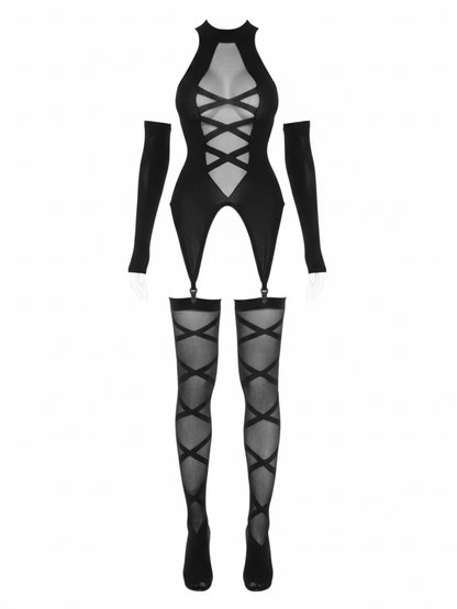 Wrap Me Up Cami Top & Stockings Set