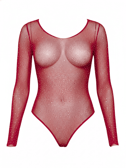 Falling 4 U Rhinestone Bodysuit