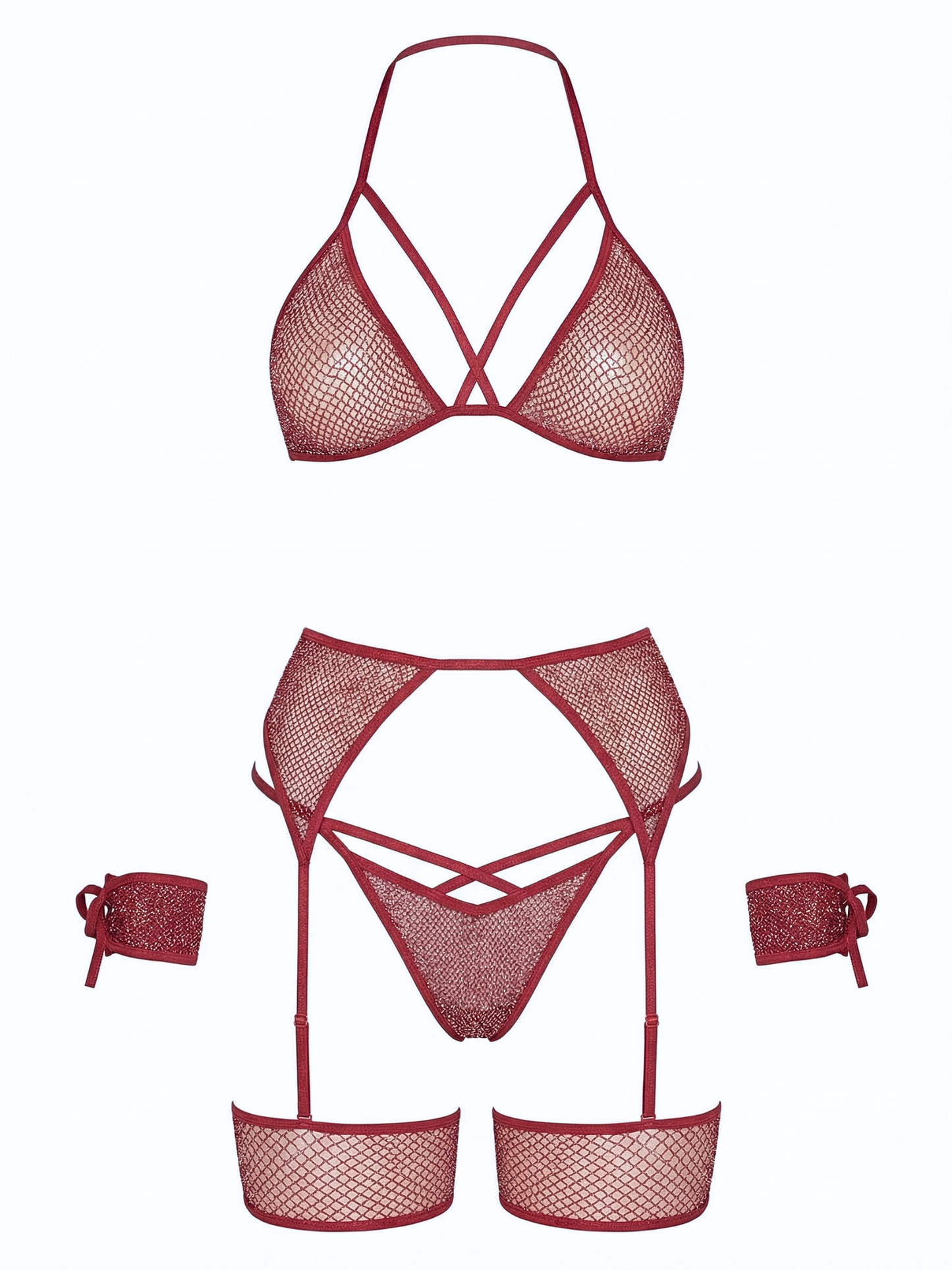 All Tied Up Shimmer Bra and Panty Set