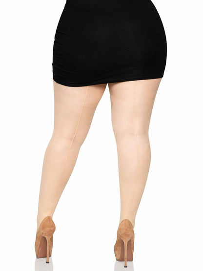 Cadi Plus Sheer Backseam Pantyhose