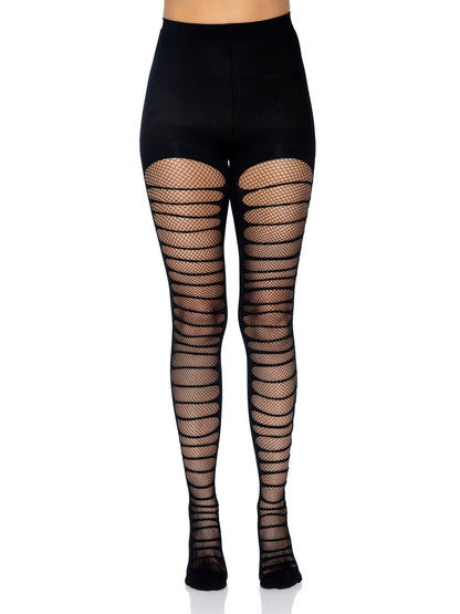 Lara Shredded Fishnet Tights