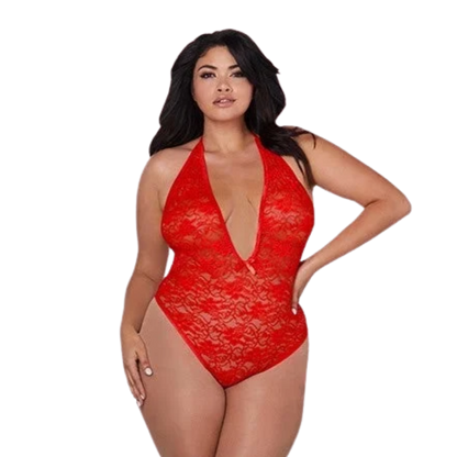 V Neck Bodysuit w/ Heart Cutout