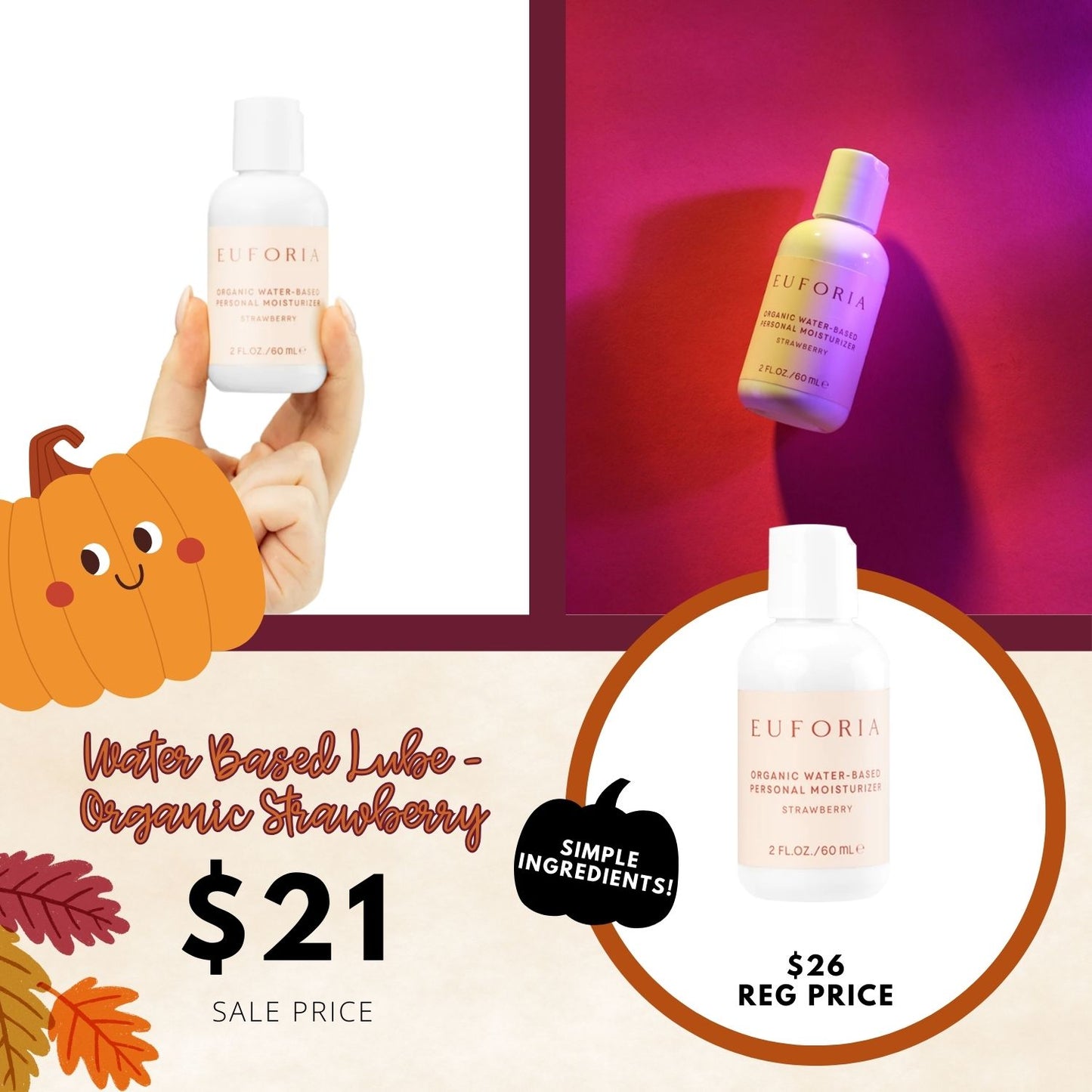 Water-Based Lubricant - Organic Strawberry